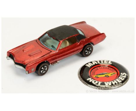 Hot Wheels (Mattel) Redline - 6218 Custom Eldorado - metallic red, black roof - Good still a lovely bright example, comes wit