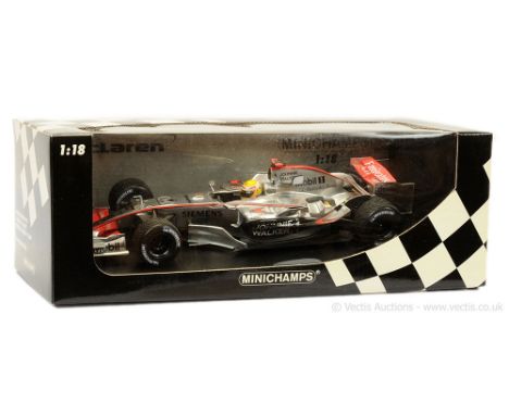 Minichamps (1/18 Scale) McLaren Mercedes MP4-21 "Lewis Hamilton" 1st Roll Out "Silverstone, September 19 2006" - (Ltd 3333) -