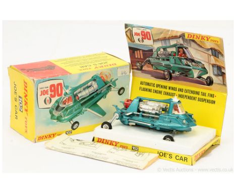 Dinky 102 "Joe 90" - Joe's Car finished in metallic aqua, white, chrome &amp; red engine, off-white interior with figure - th