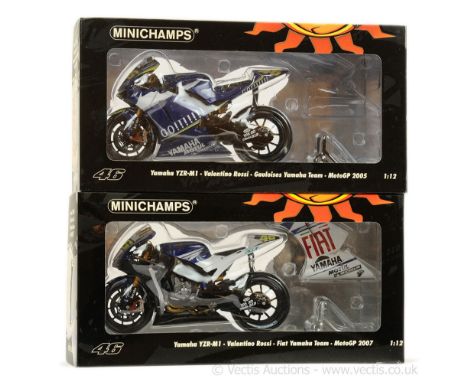 Minichamps (1/12 Scale) - "Valentino Rossi Collection" - a pair (1) 122073046 Yamaha YZR - M1 "Fiat Yamaha Team" - "Moto GP 2