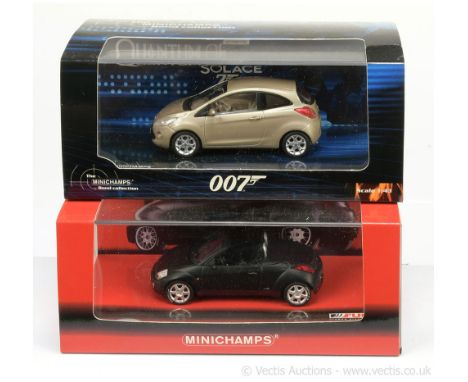 Minichamps (1/43 Scale) - a pair of Ford Ka Models (1) Promotional Issue "Fulda" satin black (Streetka Cabriolet) (Ltd 2204) 