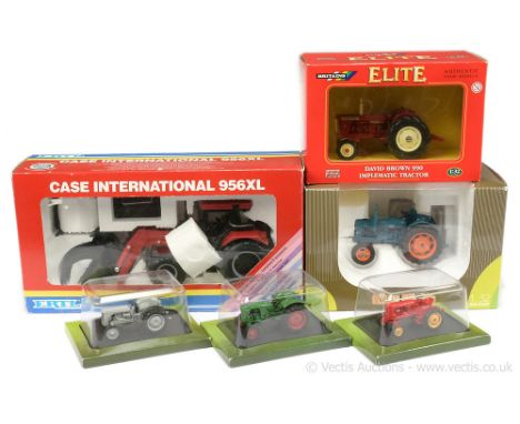 Britains 04180 David Brown 990 Implematic Tractor - red, off-white - Mint in a Near Mint window box; Universal Hobbies UH2636
