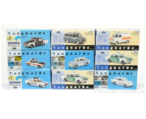 Vanguards (1/43 Scale) a group of Ford "Police" related vehicles including VA00120 Ford Anglia "Liverpool &amp; Bootle Police