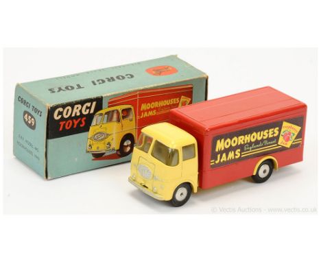 Corgi 459 ERF "Moorhouses Jams" - pale yellow cab and chassis, red back, silver trim, flat spun hubs - Near Mint (couple of v