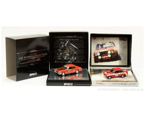 Replicar (1/43 Scale) Ford Escort (Mark 2) - "British Rally Legends" - red, white, race number 1 - Mint including presentatio