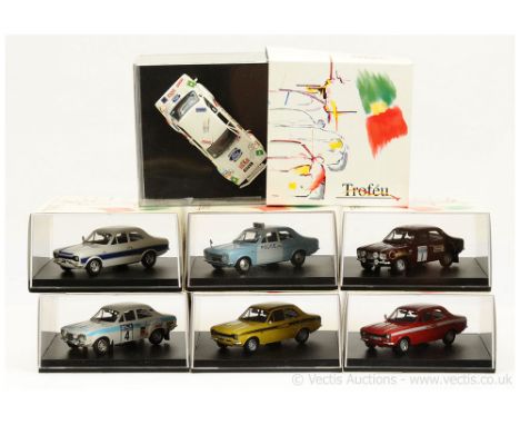 Trofeu (1/43 Scale) a group of Ford Escort (Mark 1) Models to include 506 "Mexico" - red, white; 528 another - yellow, black;