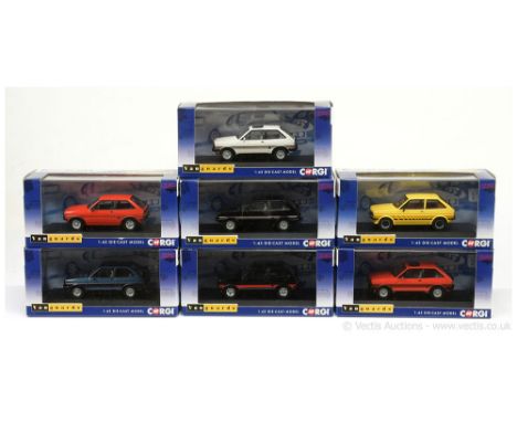 Vanguards (Corgi) (1/43 Scale) a group of Ford Fiesta models to include VA2508A (Mark 1) - XR2 - black; VA12509 - "Festival";