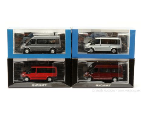 Minichamps (1/43 Scale) Ford Minibus group to include (1) 2001 - red (Ltd 1008); (2) same as (1) but metallic grey; (3) same 