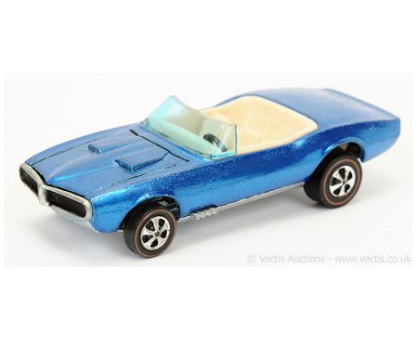 Hot Wheels (Mattel) Redline - 6212 Custom Firebird - metallic blue, off white interior - Good Plus still a lovely bright exam