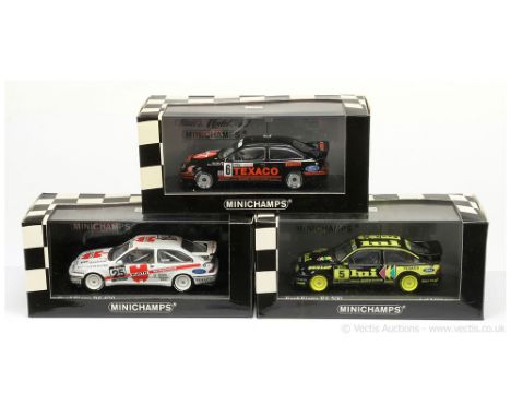 Minichamps (1/43 Scale) Ford Sierra RS500 Cosworth Group (1) - "Texaco" black, red, white, race number 6 (Ltd 1824); (2) "Wut