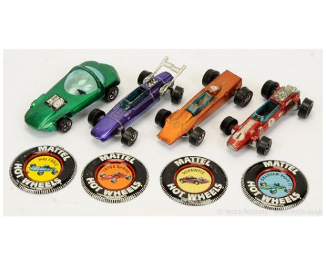Hot Wheels (Mattel) - Redline group to include Silhouette; Lotus Turbine; Indy Eagle and Brabham Repco F1 - conditions are ge