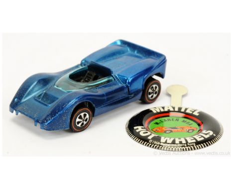 Hot Wheels (Mattel) Redline - 6255 McLaren M6A - metallic blue - Good to Good Plus (does have pitting to front) with tinplate