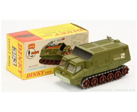 Dinky 353 "UFO" SHADO 2 Mobile - finished in green including ribbed roof, black panel, pale green base, large brown plastic r