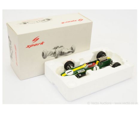 Spark Models 18S067 (1/18 Scale) Lotus 33 "Winner Germany 1965" finished in green, yellow, white and black race number 1, red