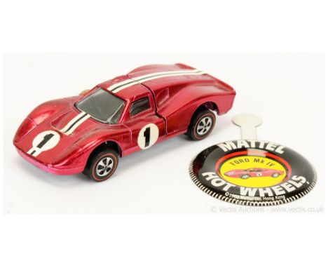 Hot Wheels (Mattel) Redline - 6257 Ford Mark IV - metallic lavender, white stripes with racing number 1 on sides and front - 