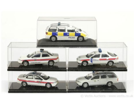 Minichamps (1/43 Scale) a group of Ford Code 3 "Police and Ambulance" Models all made to a high standard including Mondeo Est