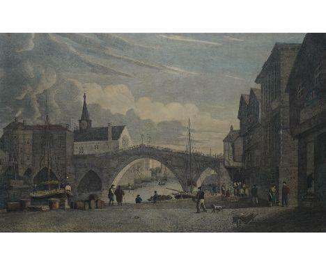 Henry Cave (British 1779-1836): 'Old Bridge and St William's Chapel York, from Sketches made previous to the demolition of th