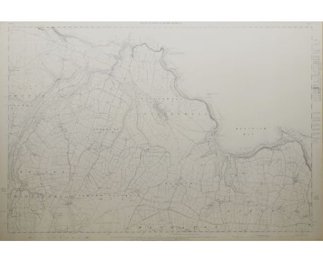 Large Victorian Ordnance Survey map of the parish of Hinderwell in North Yorkshire, including coastal plan of Runswick Bay 66