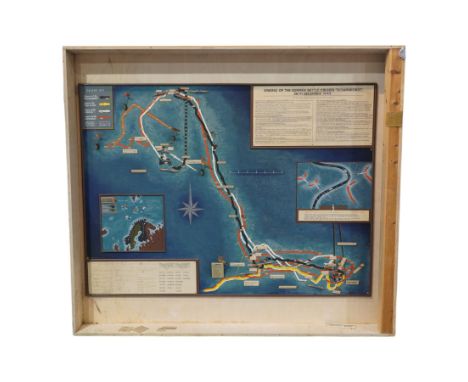 Laurence Keeble (British 1916-2004): Sea Chart and Map of the 'Sinking of the German Battle Cruiser 'Scharnhorst' 26th Decemb