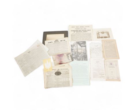 Early newspapers including John Bull 1822, three copies of Bell's Weekly Messenger 1810-1816, George IV Act concerning the di