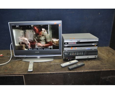 A SONY KDL-26S2010 26in TV with remote, a Sony RDR-HXD890 DVD/ HDD recorder with remote, a Sony RDR-VX420 DVD/Video recorder 