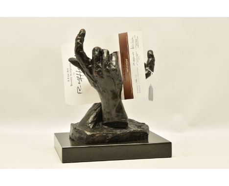 ROLF HARRIS (AUSTRALIA 1931-2023) 'INTUITION' a limited edition bronze sculpture of a pair of hands 52/595, signed and number