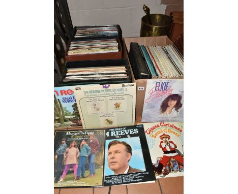 ONE BOX AND THREE CASES OF LP VINYL RECORDS,  to include approximately three hundred records, artists include Johnnie Cash, B