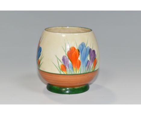 A CLARICE CLIFF SPRING CROCUS PATTERN POT, printed marks to base Crocus- Bizarre by Clarice Cliff- Wilkinson Ltd. England, he