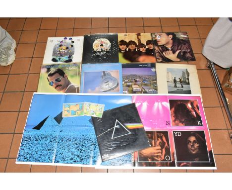 PINK FLOYD, THE BEATLES, QUEEN: A GROUP OF NINE LP ALBUMS, to include Pink Floyd 'Dark Side of the Moon'  includes two poster