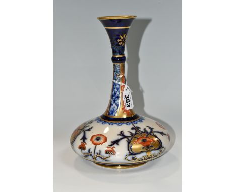 A WILLIAM MOORCROFT FOR JAMES MACINTYRE &amp; CO. 'AURELIAN' PATTERN VASE, circa 1900, of bottle vase form with flared rim an