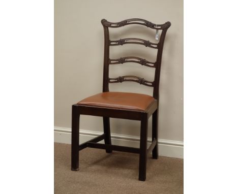 19th century walnut Chippendale style char, upholstered drop in seat   Condition Report   Click here for further images, cond