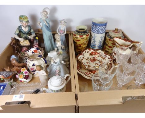 Masons 'Brown Velvet' and 'Mandalay' ceramics, mid 20th Century satsuma jar and vase, Capodimonte tramp, Corona Ware 'Chantil