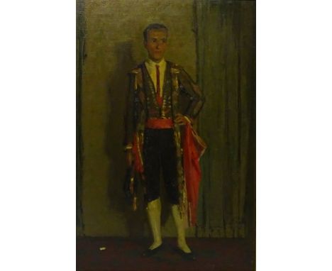 Portrait of the Artist Herbert Christie Dressed as a Matador, early 20th century oil on canvas by Mary Mackenzie (Scottish b.