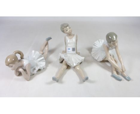 Three Nao models of Ballerinas (3)   Condition Report   Click here for further images, condition, auction times & delivery co