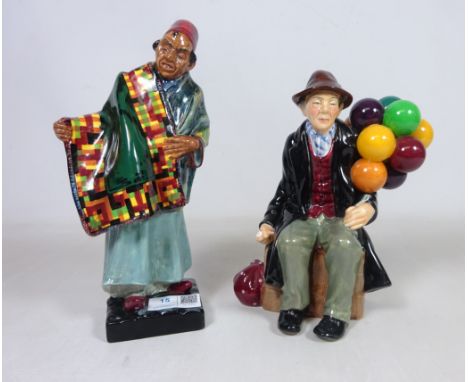 Royal Doulton figure 'Carpet Seller' H.N1464 and 'The Balloon Man' HN 1954 (2)   Condition Report   Click here for further im