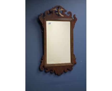 Georgian Chippendale style fretwork mirror, oval gilt reeded framed mirror and two other mirrors   Condition Report   Click h