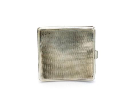 George V silver engine turned cigarette case marked Hamilton &amp; Co London 1926. Approx weight 84 grams