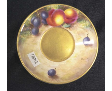 Royal Worcester signed painted fruit dish painted fruit decoration, signed (John) FREEMAN, marked to base, (diameter 11cm app