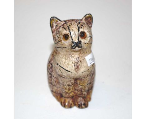 Vintage cast metal cat form money box height 11cm approx