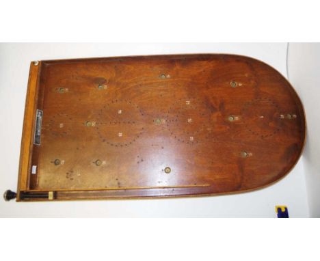 Vintage Corinthian Wooden Bagatelle Spring action, with all the metal balls, circa 1950s, length approx 75cm , excellent cond