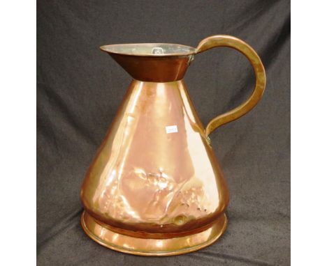 Antique two gallon copper pitcher height 36cm approx