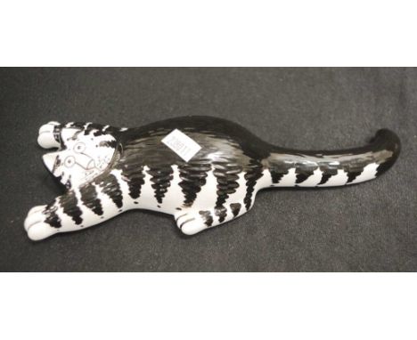 Vintage Kliban ceramic black &amp; white cat length 24cm approx