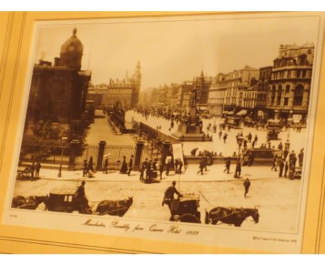 Collection of mixed photographs including Manchester scenes and hunting scene etc