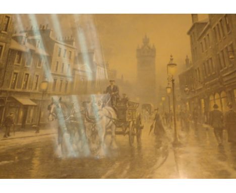 J L Chapman signed print 'City Old Scene'