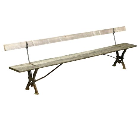 J.P. Corry. A large Early 20th Century railway bench. By J. P. Corry. 275cm