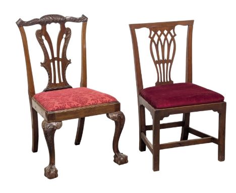 A 19th Century Chippendale style mahogany chair with other. 5