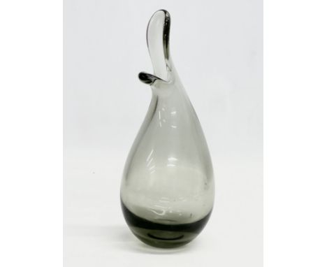 Peter Lutken. A Danish Late 1950’s Mid Century glass “Duckling” vase. Designed by Peter Lutken for Holmegaard.  23cm.