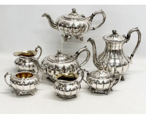 A 7 piece Georgian style silver plated tea service.