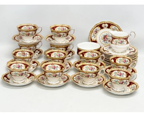 A 37 piece Royal Albert “Lady Hamilton” tea service.