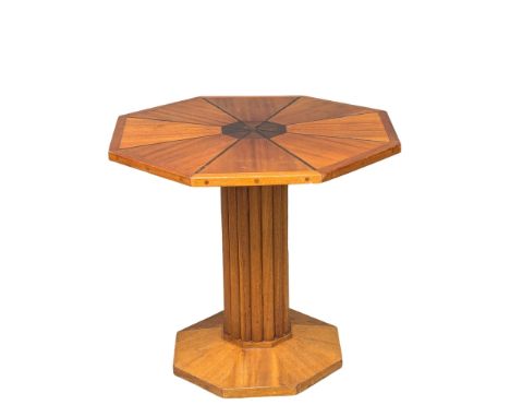 An Art Deco pedestal table with segmented top. 70x62.5cm